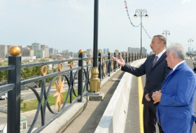 Azerbaijani president attends opening of another road junction - PHOTOS
